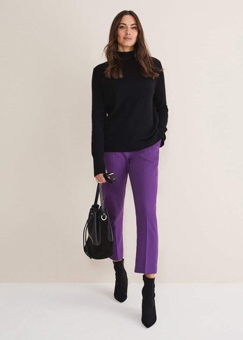 Phase Eight Julianna Cropped Straight Legs Trousers Purple Australia | CG6814072